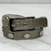 Silver Tone Studded Metal Mesh Grommet Belt Size Small S Womens - £13.32 GBP