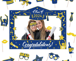 Graduation Decorations Class of 2024 Photo Booth Props - Blue and Gold 2... - £21.55 GBP