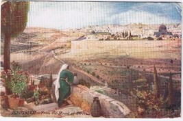 Israel Postcard Jerusalem From Mount Of Olives Tuck Oilette - £2.31 GBP