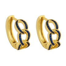 FA Punk Cuban Chain Hoop Earrings For Women Gold Curb Link Chain Huggie Earrings - £8.40 GBP