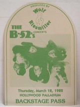 THE B-52&#39;s - VINTAGE ORIGINAL HOLLYWOOD PALLADIUM 1982 CLOTH BACKSTAGE PASS - £15.96 GBP