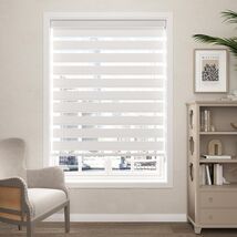 Sunmaintain Zebra Blinds for Windows (47" W x 72" H, White) Corded Dual ... - $45.59