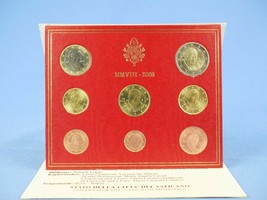 Vatican Coins Set 2008 Euro Coins Pope Benedict XVI Official Mint Pack 0... - $134.99