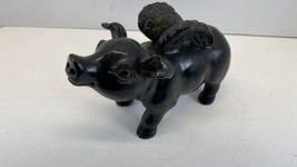 Pig with Wings Desktop, Black Color Plastic  8” Wide - £7.78 GBP