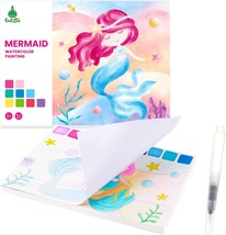 Watercolor Painting Book for Kids Mermaid Watercolor Coloring Books Pain... - $24.80