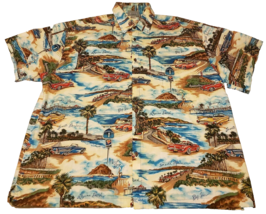 California Highway 1 Hawaiian Style Usa High Seas Trading Xxxl Camp Aloha Shirt - £42.99 GBP