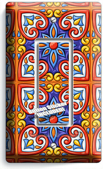 MEXICAN TALAVERA TILE LOOK 1 GFCI LIGHT SWITCH PLATE KITCHEN ART ROOM HOME DECOR