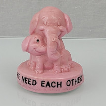 Russ Berrie We Need Each Other Pink Elephant Plastic Figurine 2 1/2&quot; 616... - £23.66 GBP