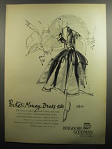 1951 Bergdorf Goodman Dress Ad - Pocket-Money dress $80 - £14.78 GBP