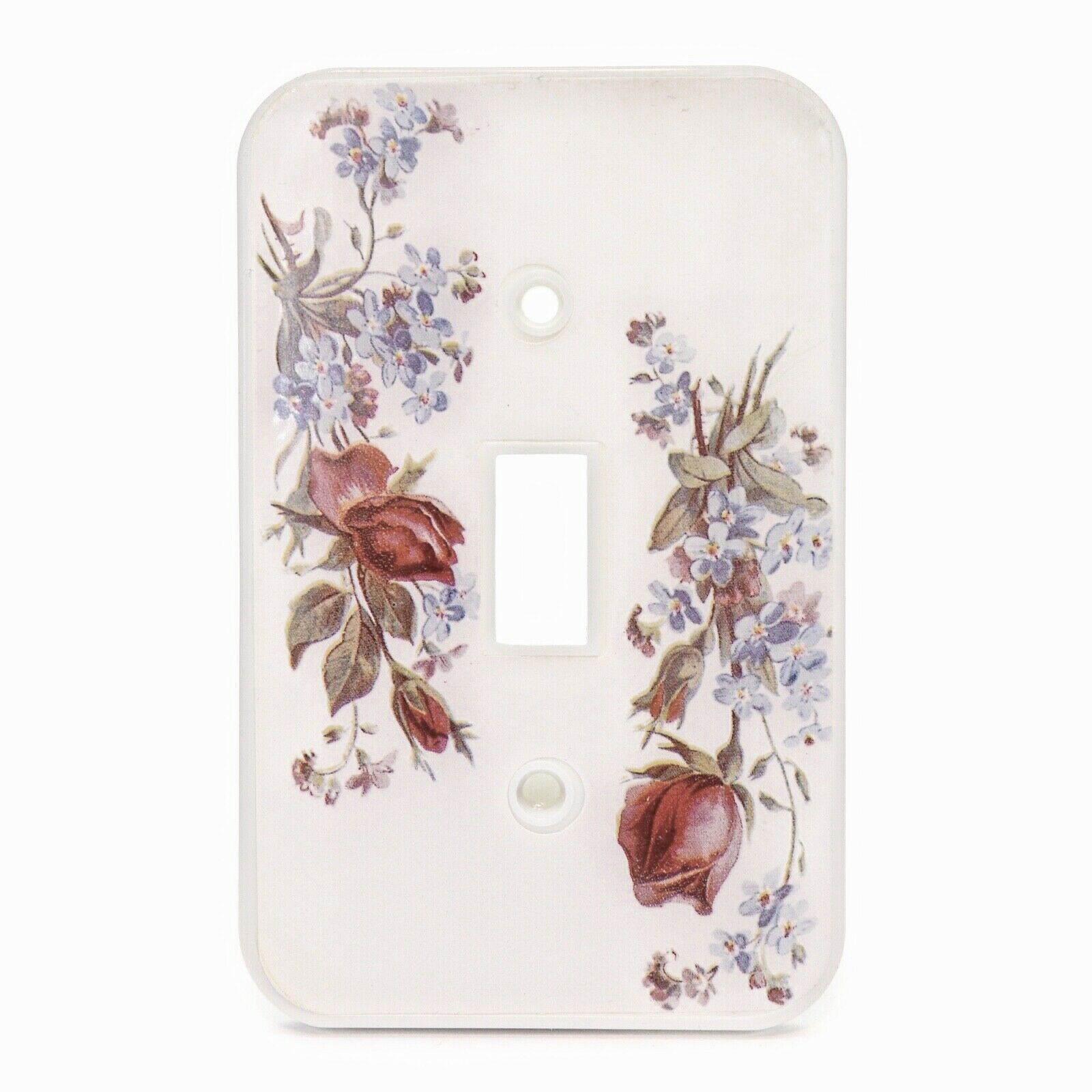 Vintage Decorative Electrical Witch Plate Cover Roses Floral Plastic - $4.92