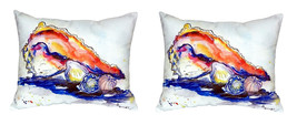 Pair of Betsy Drake Betsy’s Conch No Cord Pillows 16 Inch X 20 Inch - £63.28 GBP