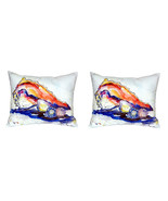 Pair of Betsy Drake Betsy’s Conch No Cord Pillows 16 Inch X 20 Inch - £62.14 GBP