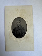 Antique CDV Tintype Photo 1860s Young Man Dapper in Victorian Era Dress - £12.86 GBP
