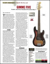 Fender American Standard Precision 5-string Bass V guitar review article w/specs - £3.31 GBP
