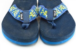 Teva Youth Boys Shoes Sz 2 M Blue Fabric Flip Flop - £17.20 GBP