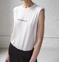 Minimalist inessa luxe logo shoulder pad tee in White - size XS - £54.38 GBP