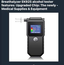 Breathalyzer EK925 Professional Testing Applications Alcohol Breath BAC - $39.48