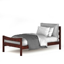 Twin size Farmhouse Style Pine Wood Platform Bed Frame in Walnut - $6,165.71 MXN