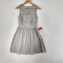 Cocktail Dress Babyonline Gray Embroidery Lace Women&#39;s Small - $24.75