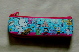 New Authentic Japan Peanuts Blue Snoopy & His Friends Zipper Pen Case Pouch 7" - $3.91