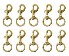 1-1/4&quot; x 4-3/4&quot; Brass Plated Iron Heavy Duty Swivel Round Eye Bolt Snaps... - £22.85 GBP+