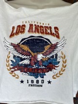 Cropped Sleeveless T-Shirt Medium Los Angele California Legend 1980 Freedom Tank - £2.23 GBP