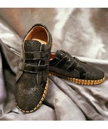 La Plume Sylvia Brown Textured Leather Casual Sneaker with straps EUR 40... - $50.44