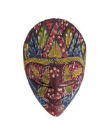 Hand Carved &amp; Painted Albizia Wood 4.75&quot; Indonesian Topeng Batik Panji M... - £23.88 GBP