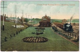 Postcard Grand Trunk Railway Station Hamilton Ontario 1910 - £7.22 GBP