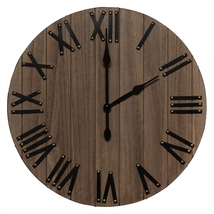 Elegant Designs Handsome 21" Rustic Farmhouse Wood Wall Clock - $64.99