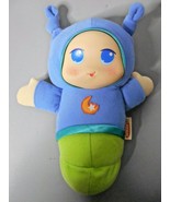 Hasbro Playskool Glo Worm Lullaby 2009 Glow Worm 10&quot; Blue Green plush Li... - £11.26 GBP