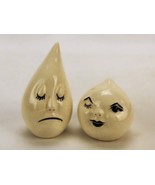 Drip &amp; Drop Salt &amp; Pepper, Anthropomorphic Onion &amp; Garlic, Vintage Table... - $14.65