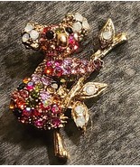 Handmade ~ Koala Bear Pin/Brooch ~ Multicolored Gemstones ~ Goldtone Jew... - €17,23 EUR