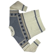 60s JC Penny Classic Styling Sweater Ski Mens Shop Cream/Blue/Tan Men L ... - $42.77