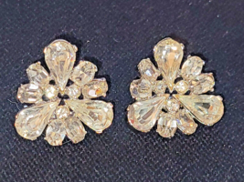 2 Vintage BOGOFF Clear Crystal Rhinestone Brooch Pin Jewel - £40.78 GBP