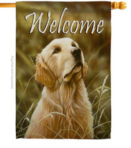 Yellow Lab House Flag Dog 28 X40 Double-Sided Banner - £29.20 GBP