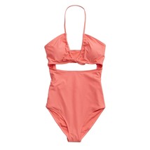 Aerie Ruched Cut Out One Piece Swimsuit Cheeky Strawberry Pink XS - £22.57 GBP