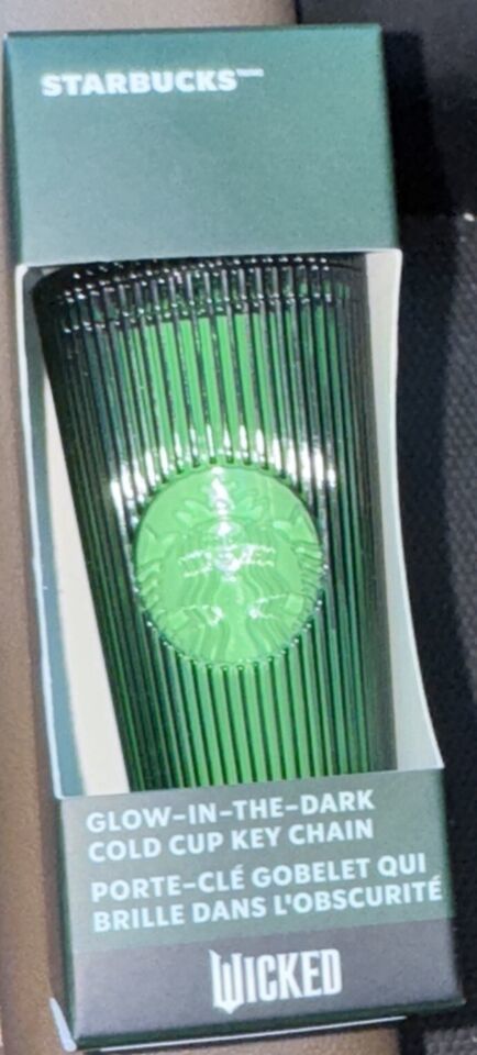 Wicked Green Glow N Dark Stripe Starbucks Coffee 2024 Mini Cup Keychain ... - $22.56