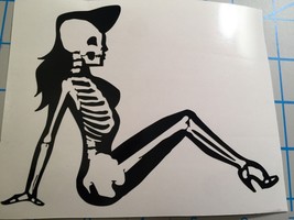 Sexy Pin Up Skeleton|Pin Up| Rockabilly|Cute|Mud Flap|Tattoo Style|Vinyl|Decal - £3.11 GBP