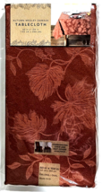 Autumn Medley Damask Tablecloth 60x104 In Oblong Spice - £25.17 GBP
