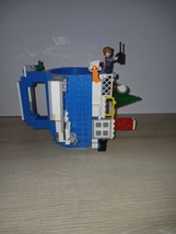 Build On Brick Coffee Mug With Lego Blocks And Miniature Figure Blue 6&quot;×4&quot; - £10.85 GBP