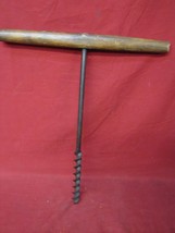 Early Primitive Antique T Handle Wood Auger Barn Beam Hand Drill #11 - £23.38 GBP