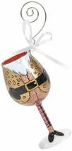 Holiday Ornament Snazzy Santa 4 Inch Mini Glass Hand Painted - £15.77 GBP