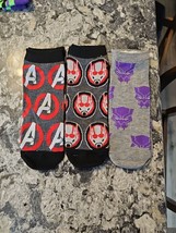NEW! lot 3 pair mens size 6-12 Marvel superhero socks Avengers Antman Black Pant - £6.98 GBP