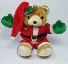 18" Vintage Christmas Musical Light Up Teddy Bear Stuffed Animal Plush Toy Works - $94.05