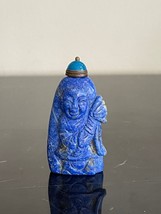 Vintage Chinese Carved Lapis Lazuli Stone Snuff Bottle - £276.18 GBP