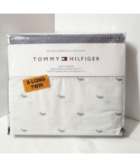 NEW Tommy Hilfiger TWIN XL Gray Whales Stripes 3 Piece Bed Sheet Set Dorm - $42.36
