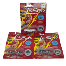 LOT OF 3 VINTAGE 1995 JOHNNY LIGHTNING CUSTOM MAKO SHARK CARS NEW ON CARD - $19.00