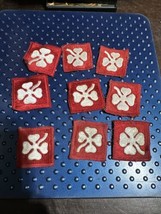 Vtg Lot of 9 4th Army White Four Leaf Clover Red Shoulder Sleeve Military Patch - $34.64