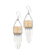 hand crafted beads silver earrings 3” - $27.34 CAD